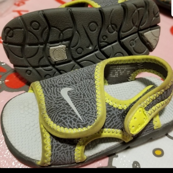 Nike Other - Nike Sandals Gray and Lime Green Toddler Size 5